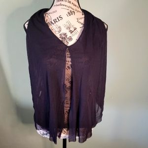 New York & Company XS black sheer top 100% nylon